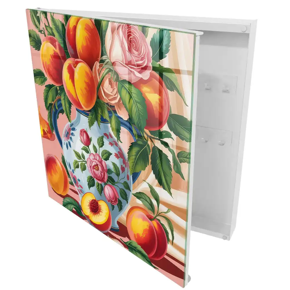 Boîte à clés murale une composition énergétique de fruits et de fleurs