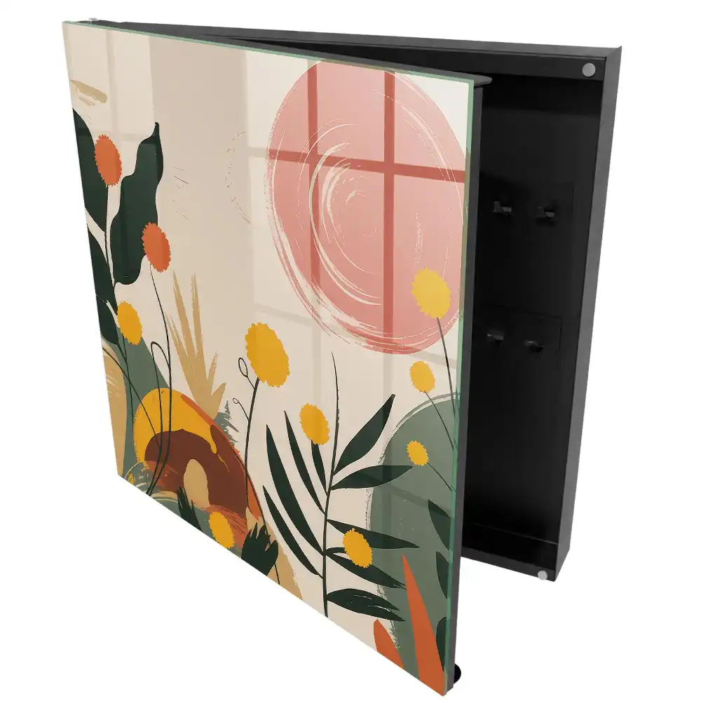 Armoire à clés motifs végétaux couleurs énergiques aura agréable