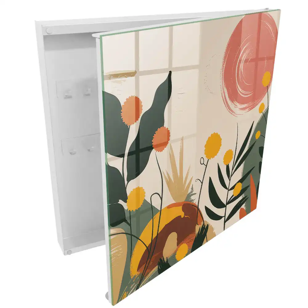 Armoire à clés motifs végétaux couleurs énergiques aura agréable