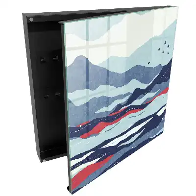 Armoire à clés des montagnes magnifiques aux nuances de bleu et de rouge