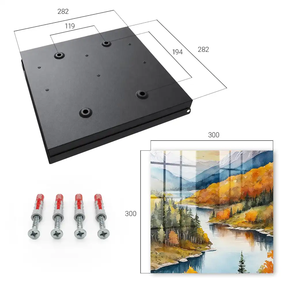 Armoire à clés un lac entouré de forêts et de montagnes d'automne