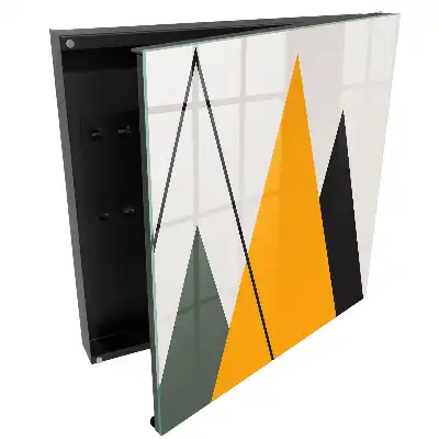 Armoire à clés triangles géométriques et couleurs variées