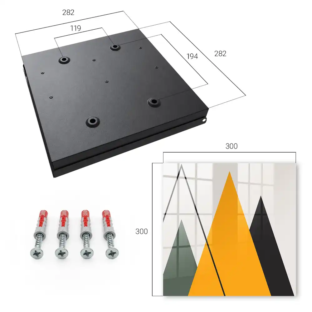 Armoire à clés triangles géométriques et couleurs variées