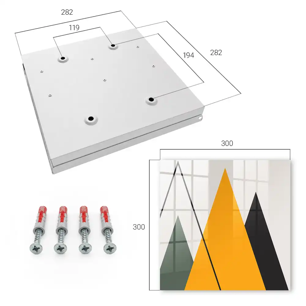 Armoire à clés triangles géométriques et couleurs variées