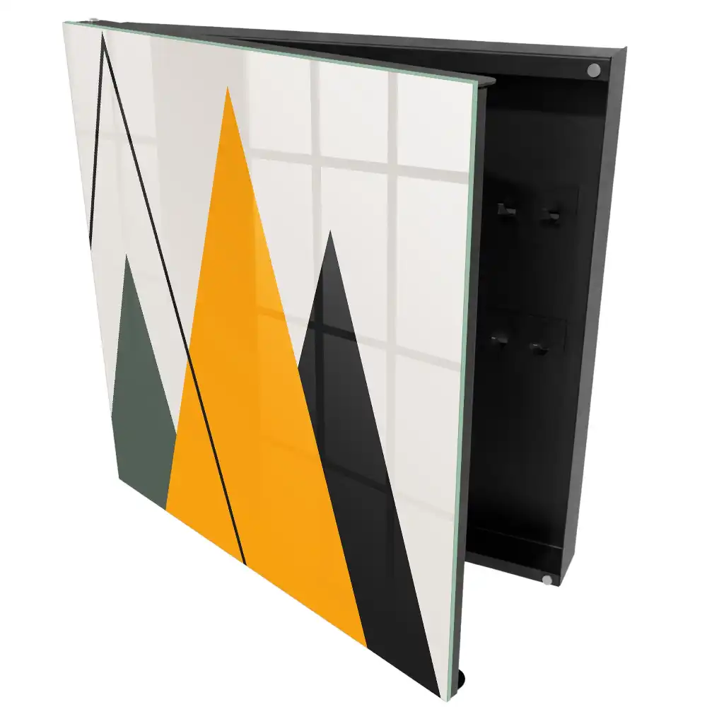 Armoire à clés triangles géométriques et couleurs variées