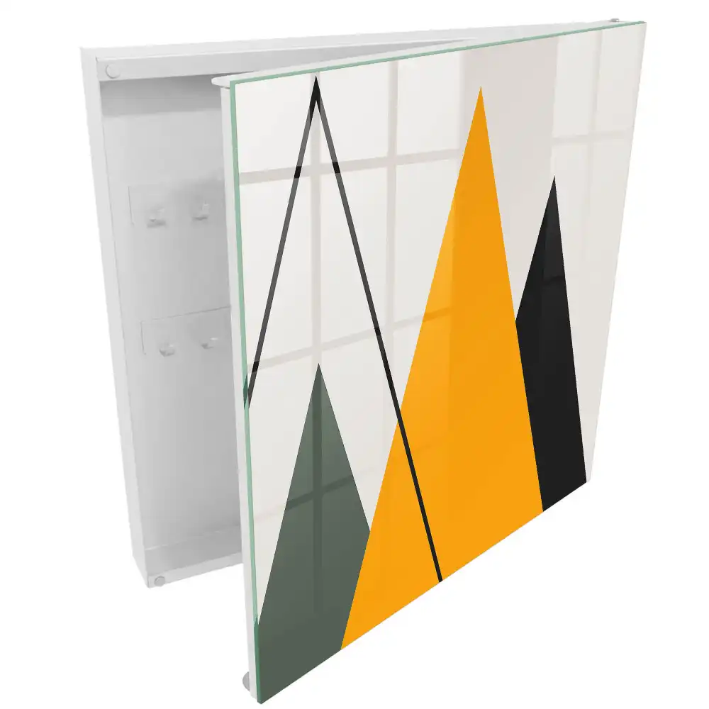 Armoire à clés triangles géométriques et couleurs variées