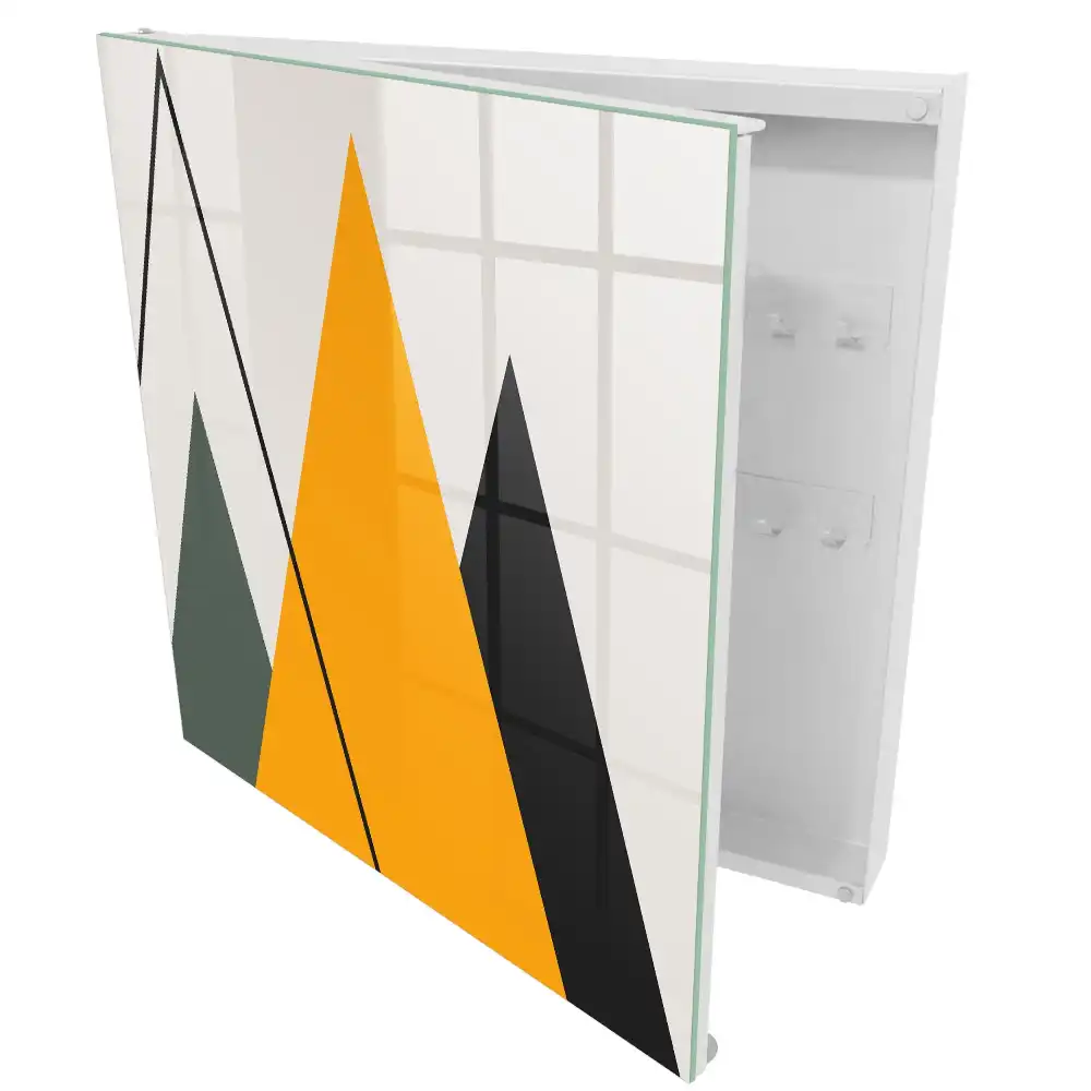 Armoire à clés triangles géométriques et couleurs variées