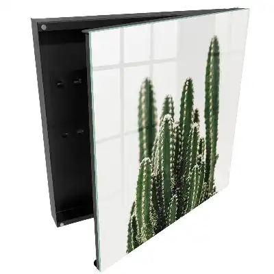 Armoire à clés cactus sur fond blanc dans un style moderne