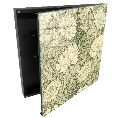 Boîte à clés motifs délicats de fleurs et de feuilles