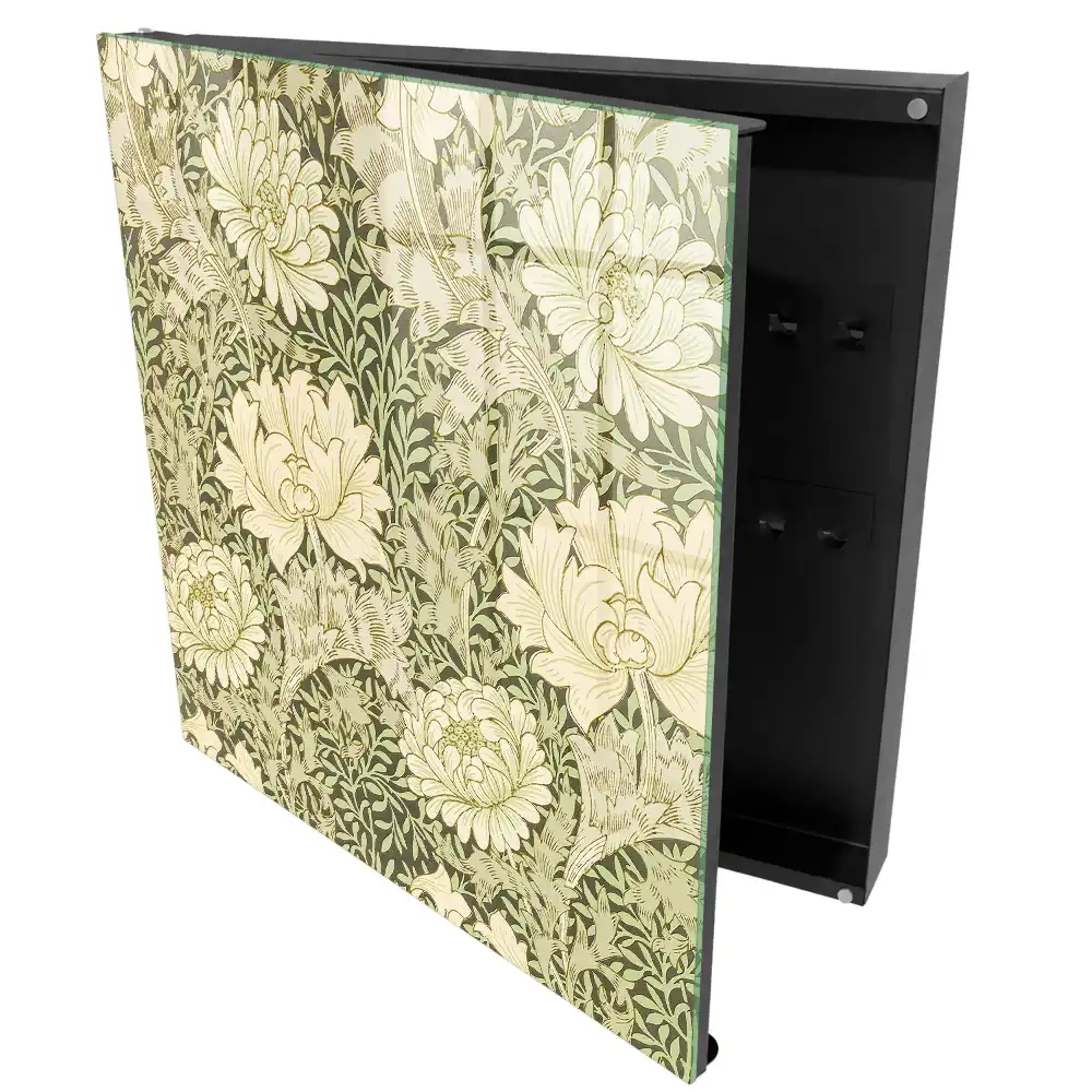 Boîte à clés motifs délicats de fleurs et de feuilles
