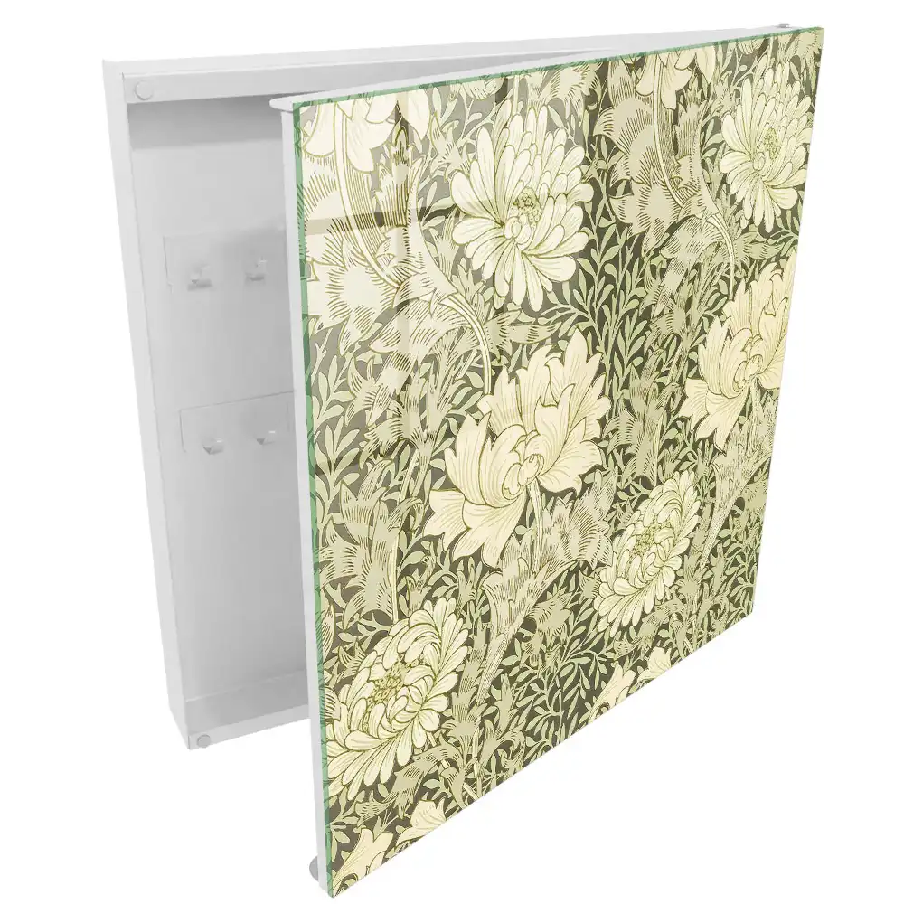 Boîte à clés motifs délicats de fleurs et de feuilles