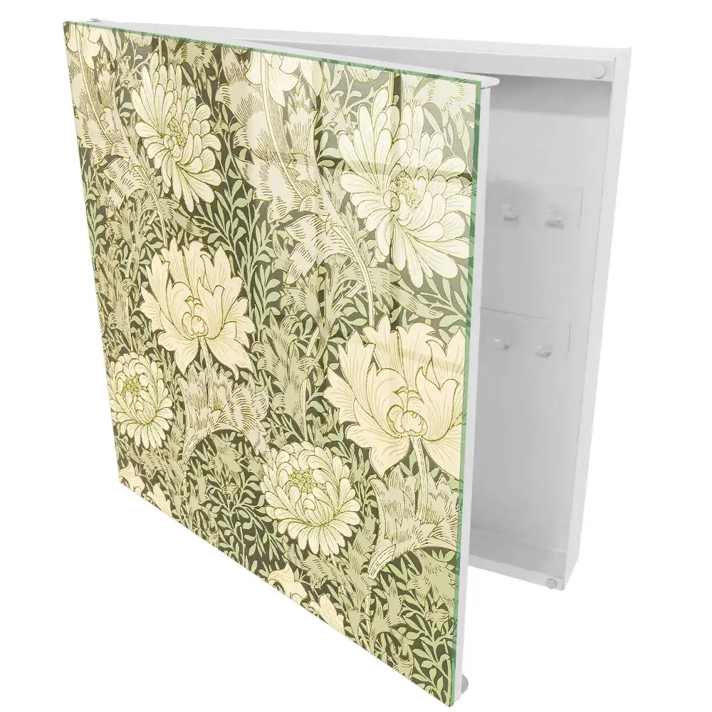 Boîte à clés motifs délicats de fleurs et de feuilles