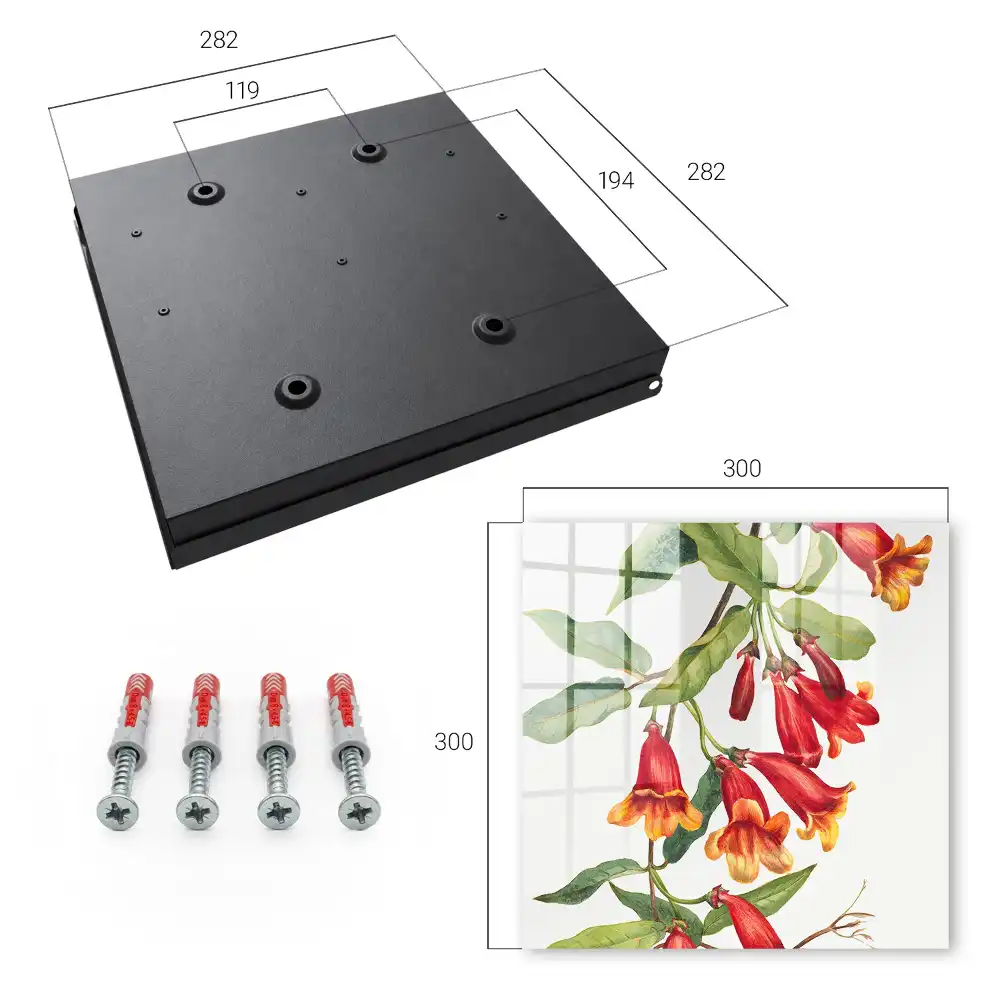 Boîte à clés plantes grimpantes à fleurs rouges