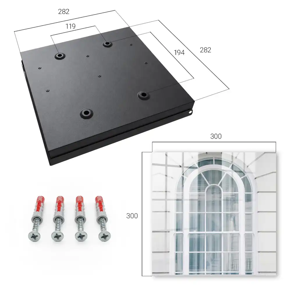 Armoire à clés fenêtre cintrée à cadres blancs