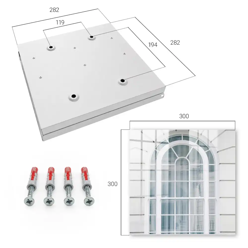 Armoire à clés fenêtre cintrée à cadres blancs