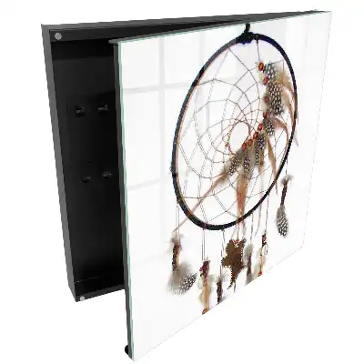 Armoire à clés plumes chaudes et motif ancien d'attrape-rêves