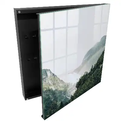 Armoire à clés des montagnes avec un arc-en-ciel et un glacier plein de fraîcheur