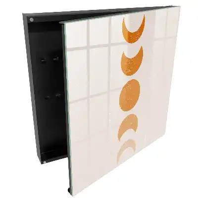 Boîte à clés phases de la lune orange sur fond clair