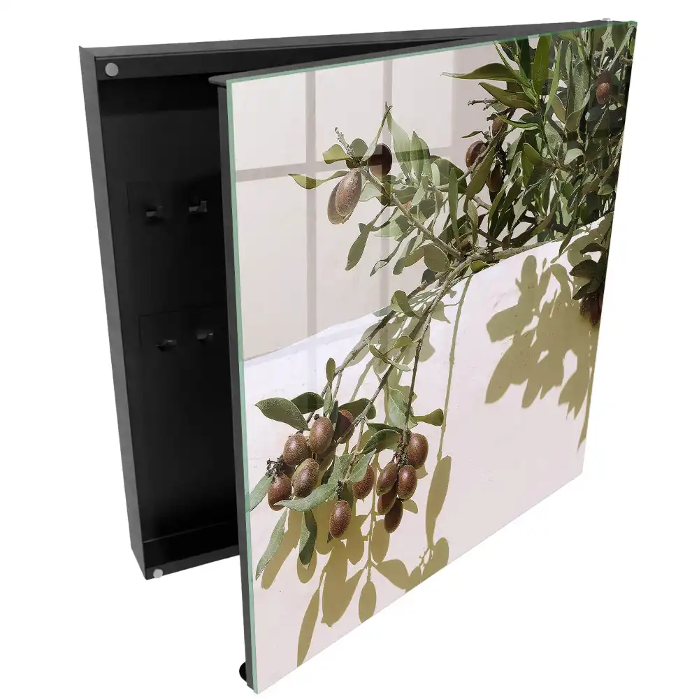 Armoire à clés branche d'olivier sur fond clair