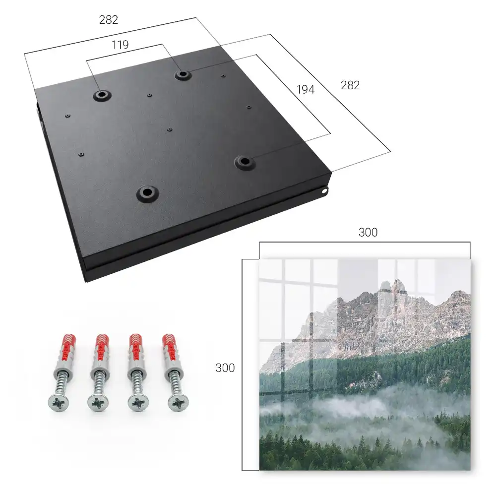 Boîte à clés murale montagnes et forêts enveloppées de brouillard