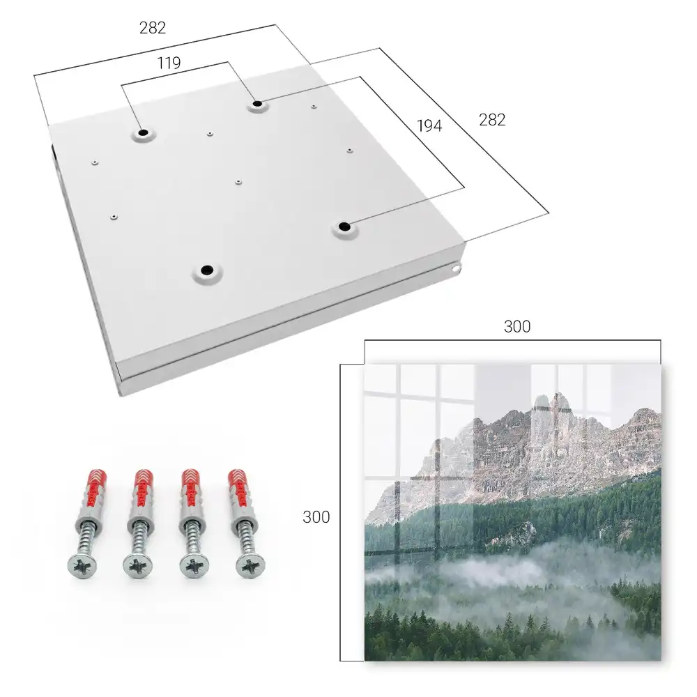 Boîte à clés murale montagnes et forêts enveloppées de brouillard