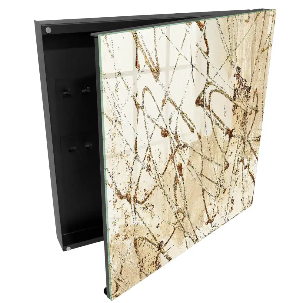 Armoire à clés lignes abstraites sur fond clair