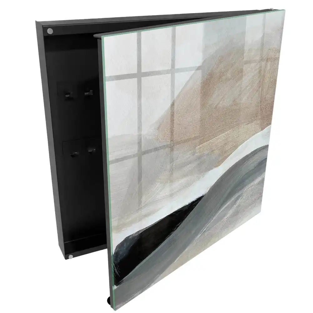 Armoire à clés les pastels beiges et gris doux s'harmonisent