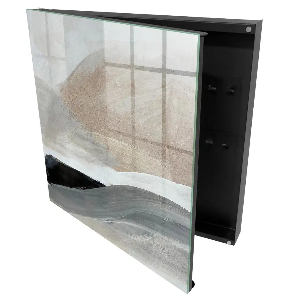 Armoire à clés les pastels beiges et gris doux s'harmonisent