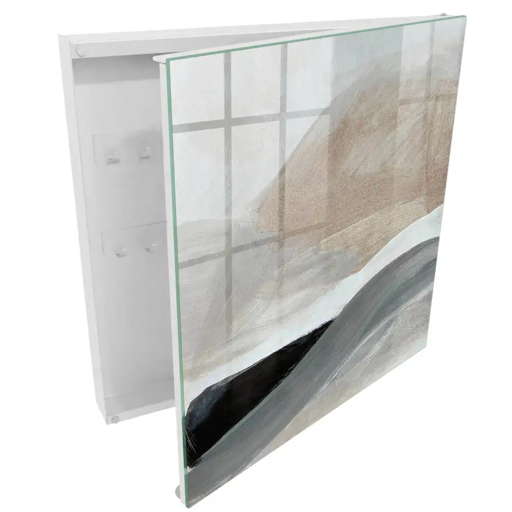 Armoire à clés les pastels beiges et gris doux s'harmonisent