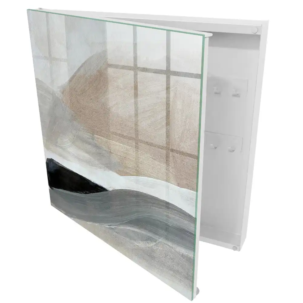 Armoire à clés les pastels beiges et gris doux s'harmonisent