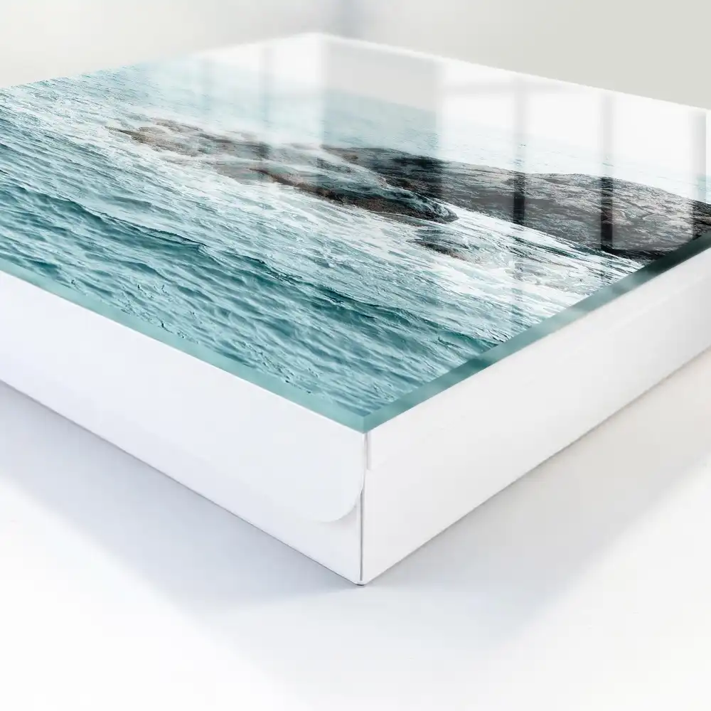 Armoire à clés paysage marin avec vagues et rochers