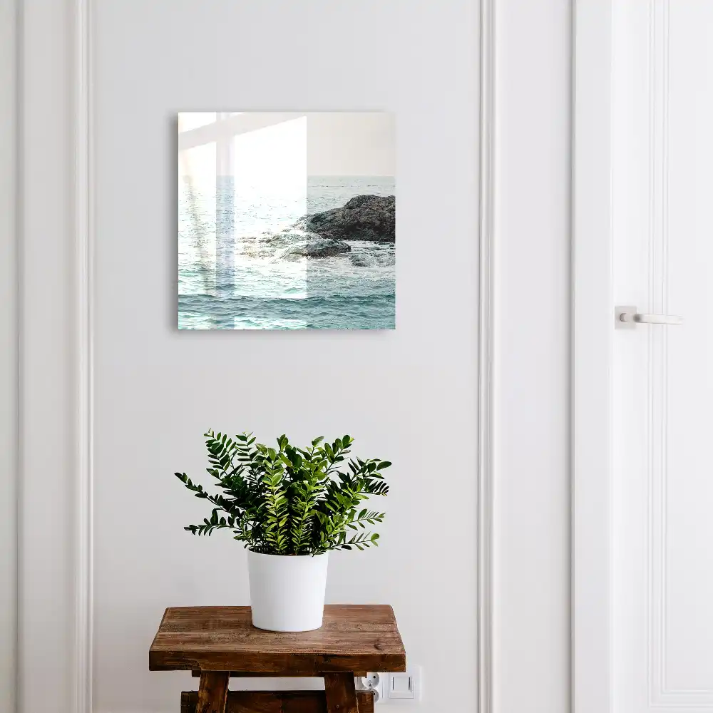 Armoire à clés paysage marin avec vagues et rochers