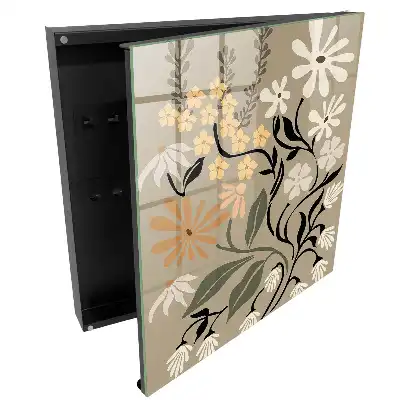 Boîte à clés murale des fleurs délicates aux couleurs apaisantes