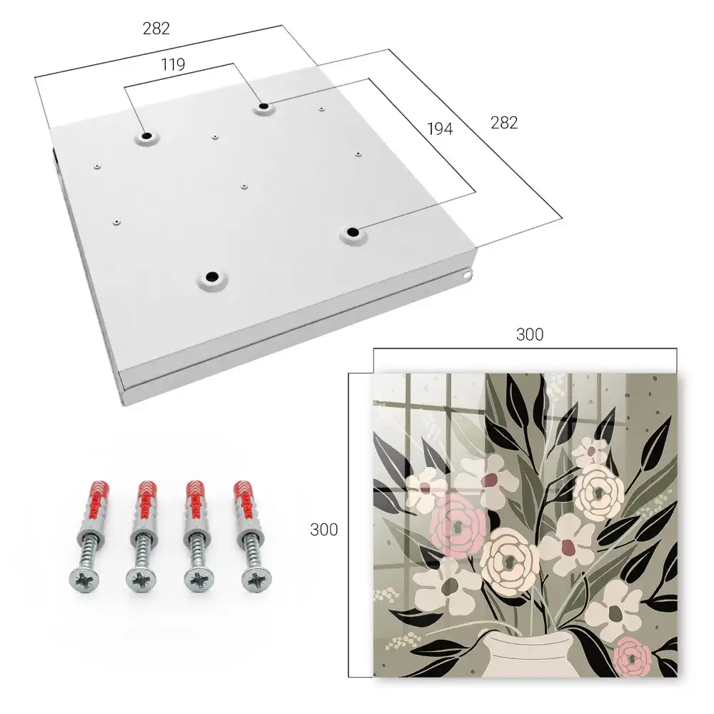 Armoire à clés fleurs délicates sur fond pastel