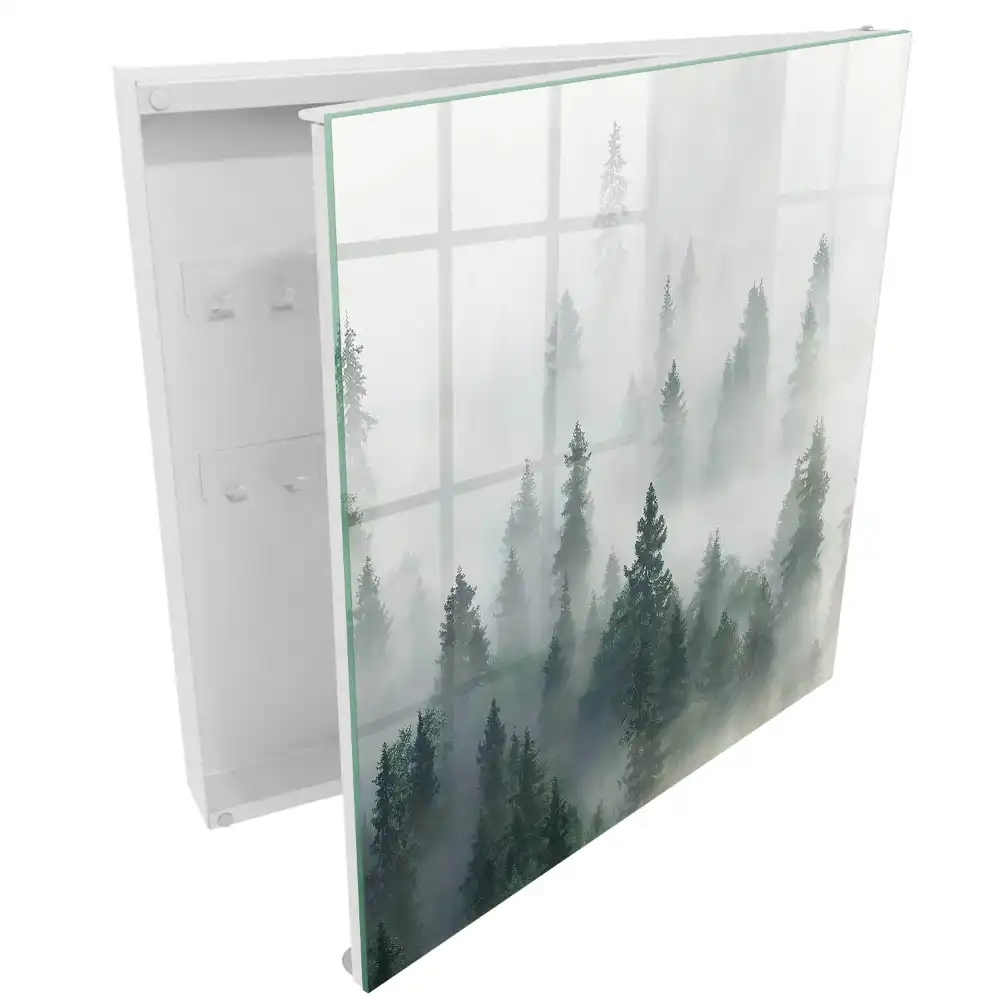 Boîte à clés la paix de la forêt dans le brouillard matinal