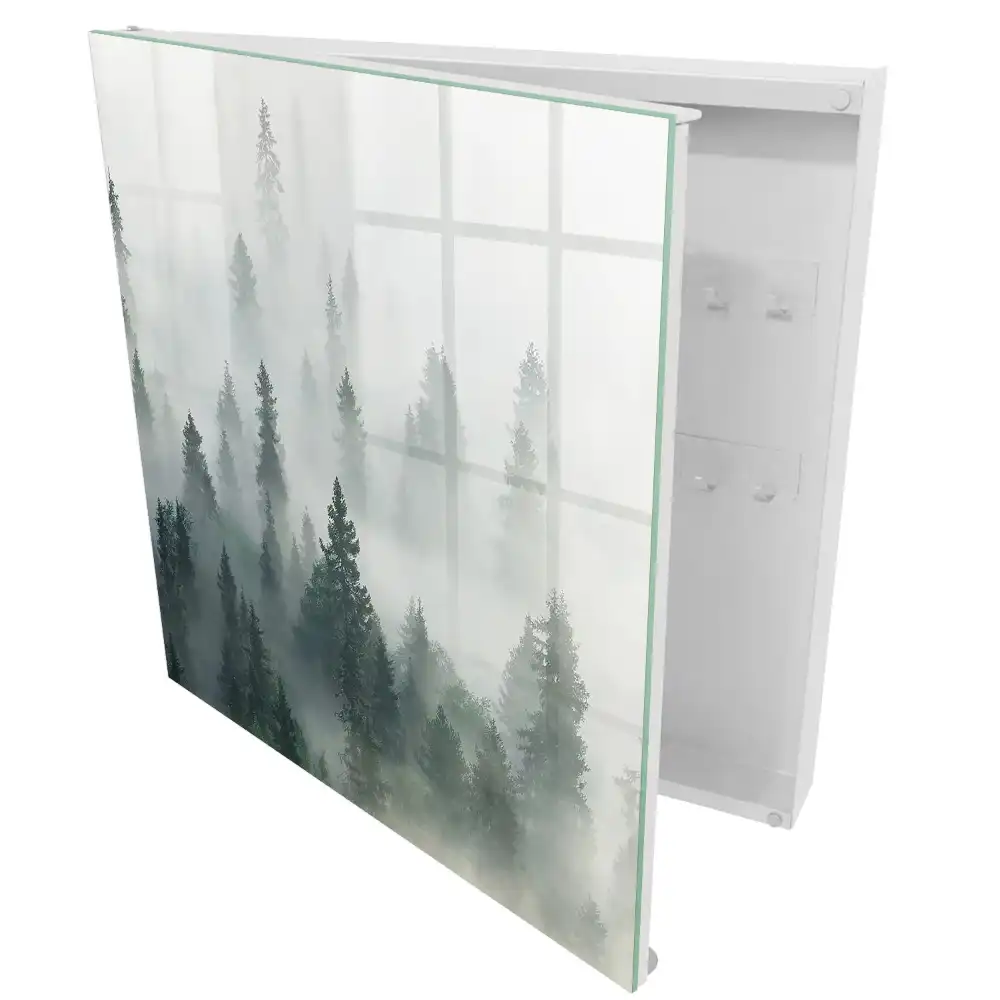 Boîte à clés la paix de la forêt dans le brouillard matinal
