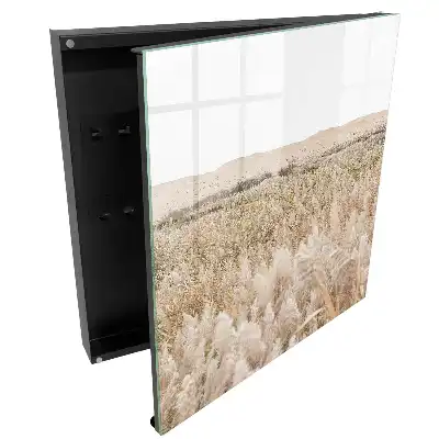 Boîte à clés murale herbe sur fond de dunes de sable minimaliste