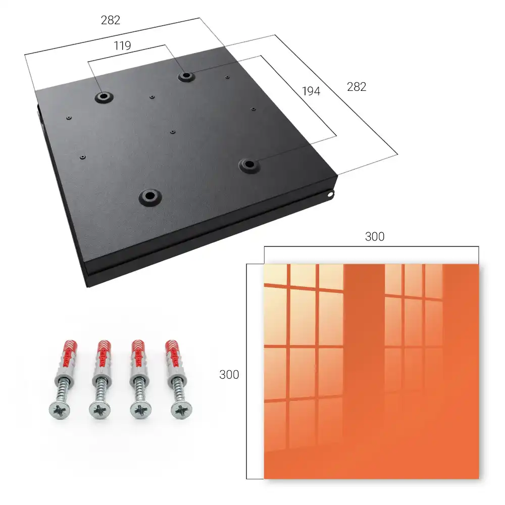 Boîte à clés murale couleur orange sans motifs surface homogène