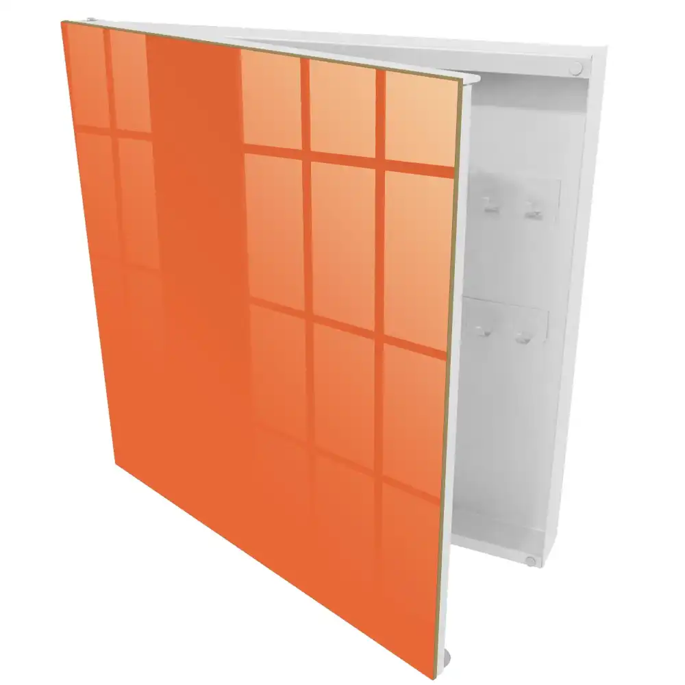 Boîte à clés murale couleur orange sans motifs surface homogène