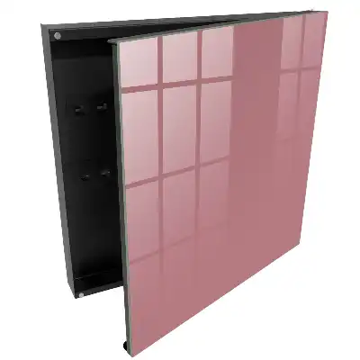 Boîte à clés murale fond rose style minimaliste