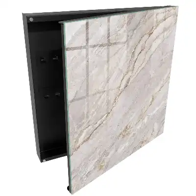 Armoire à clés texture marbrée rehaussée de nuances crème