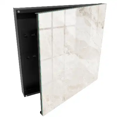 Boîte à clés murale motif délicat en marbre beige