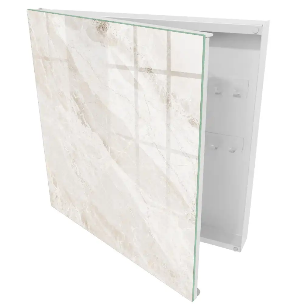 Boîte à clés murale motif délicat en marbre beige