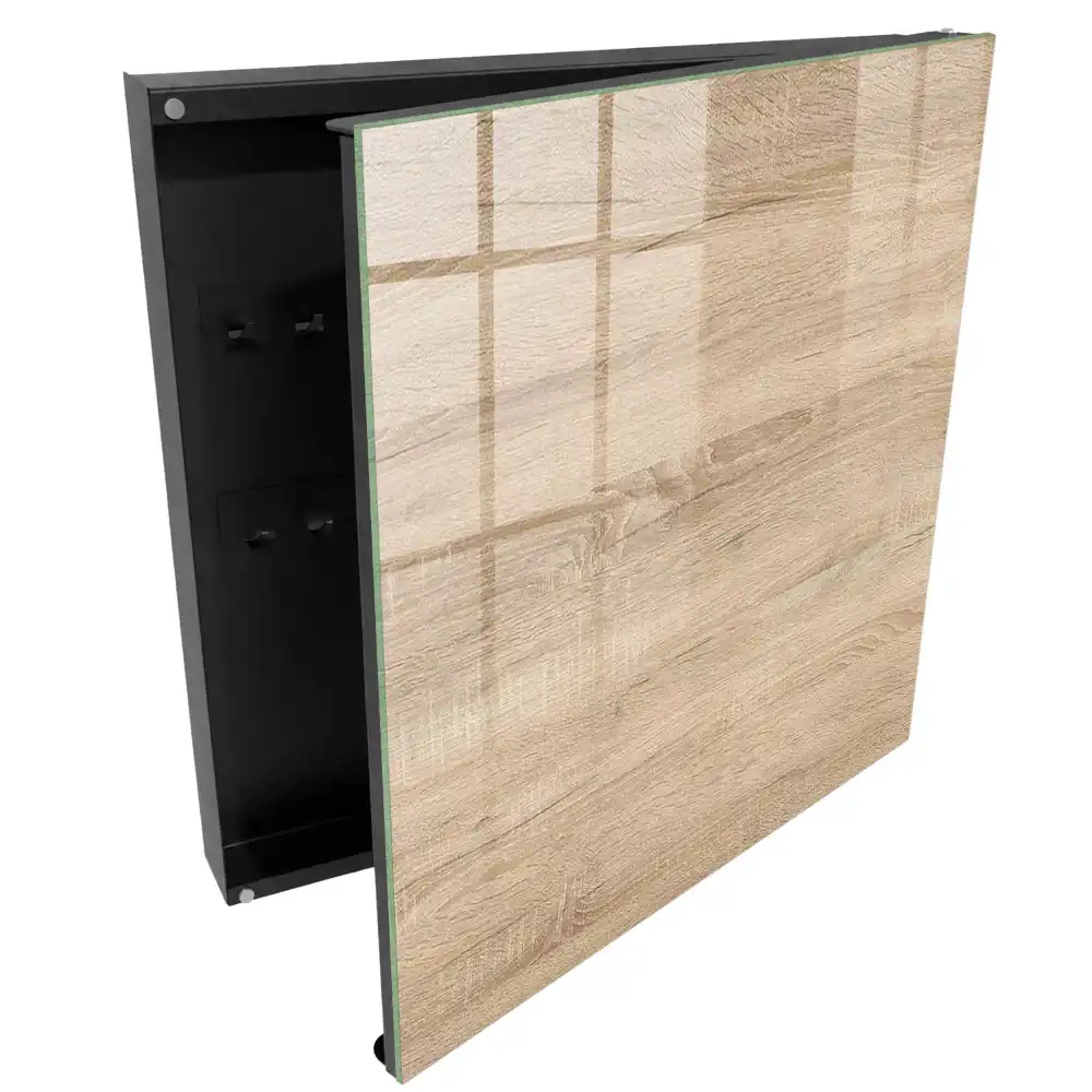 Armoire à clés texture bois beige chaud et confortable
