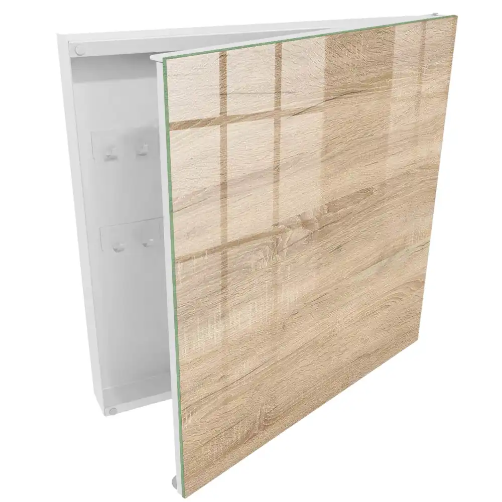 Armoire à clés texture bois beige chaud et confortable