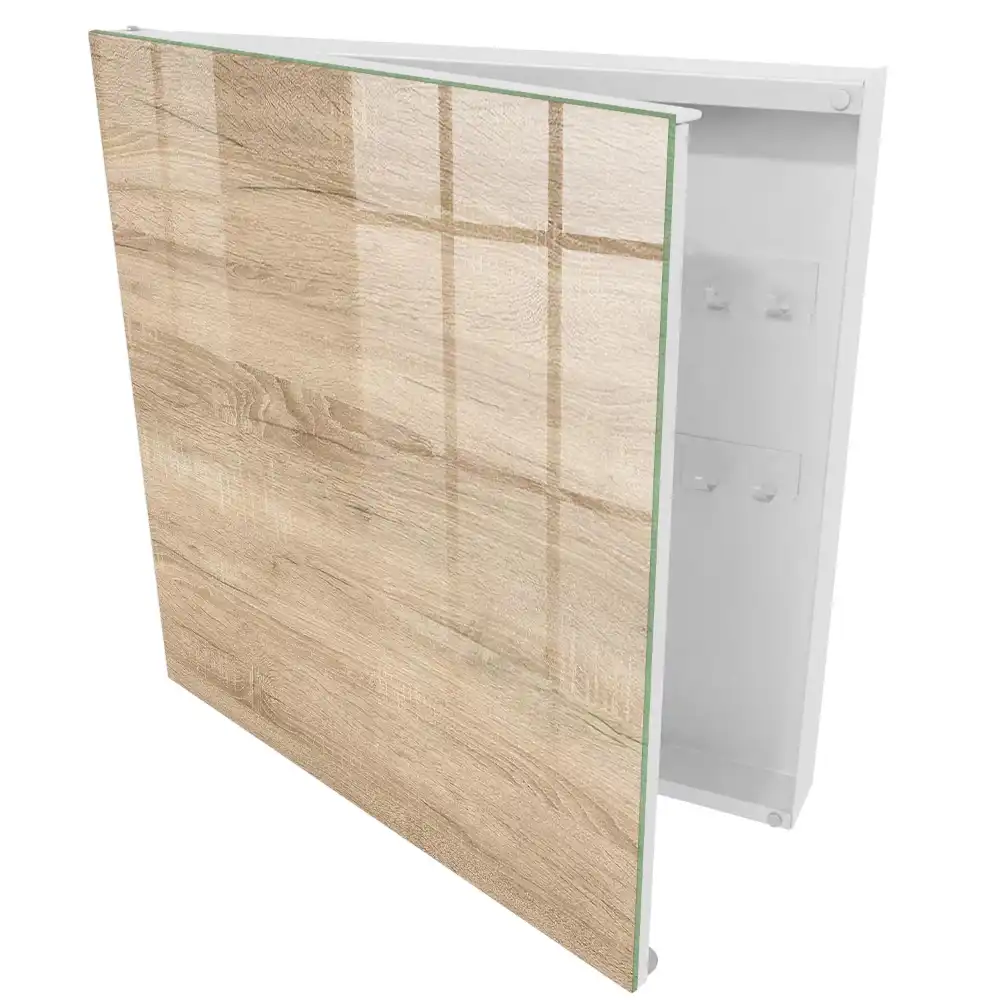 Armoire à clés texture bois beige chaud et confortable