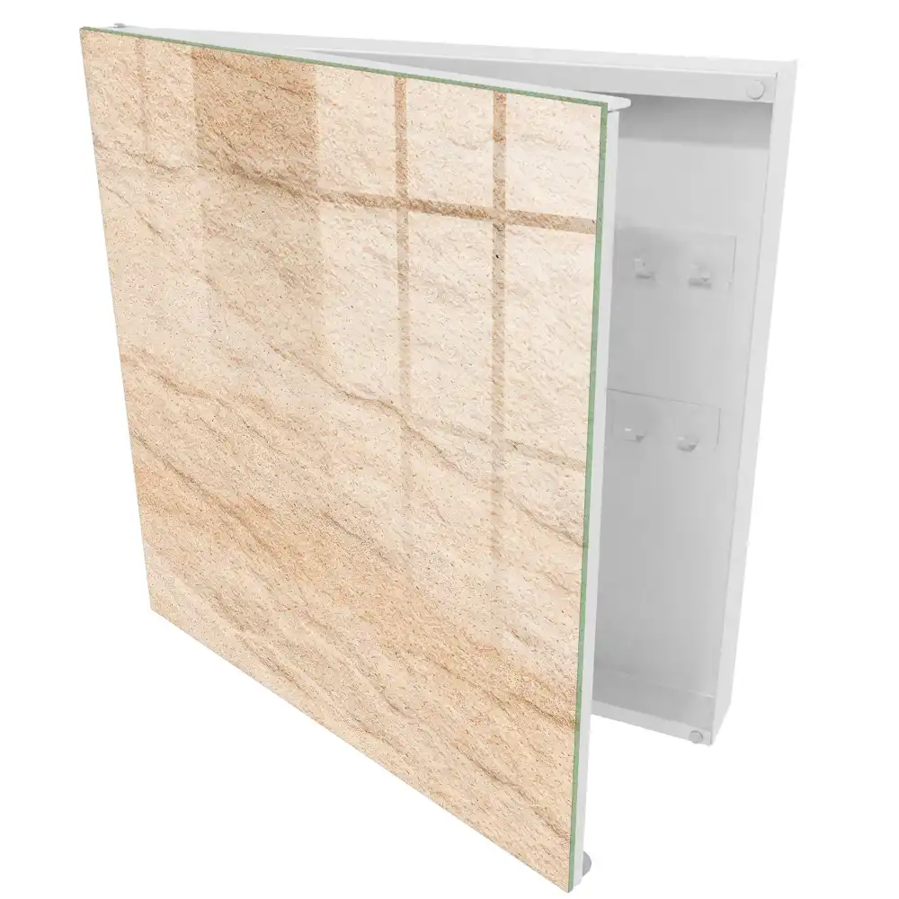 Boîte à clés murale vagues de pierre beige atmosphère naturelle