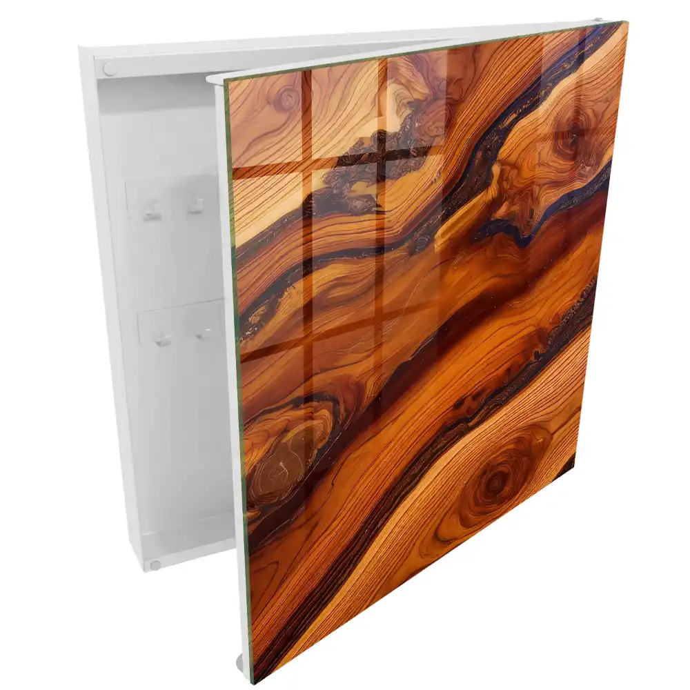 Armoire à clés les vagues organiques du bois enchantent par leur harmonie