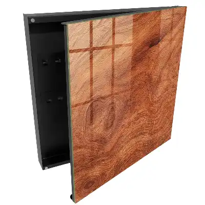 Boîte à clés murale structures en bois naturel et brun chaud