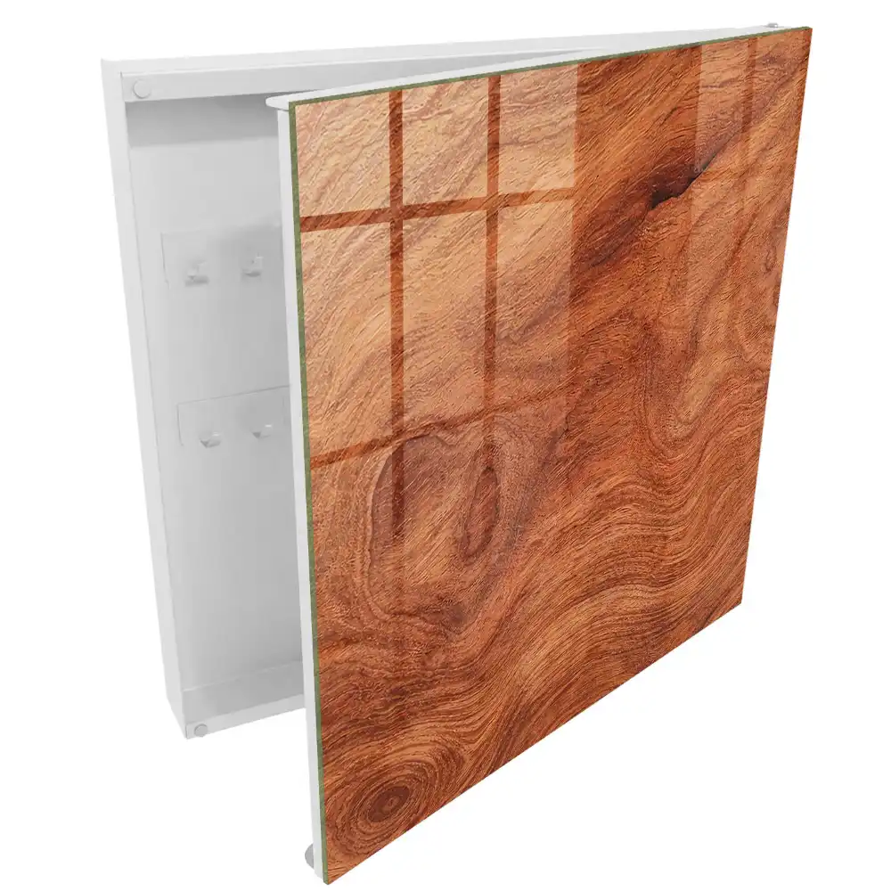 Boîte à clés murale structures en bois naturel et brun chaud